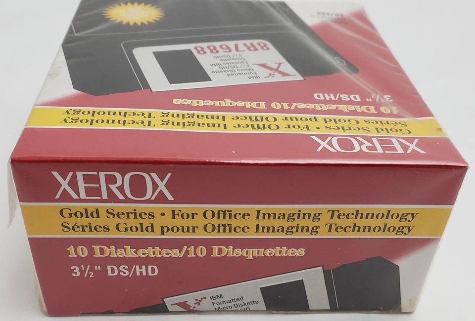 Vintage Xerox Diskettes 10-3 1/2" DS/HD Gold Series IBM Formatted 8R7688 1.44MB - Image 4 of 4
