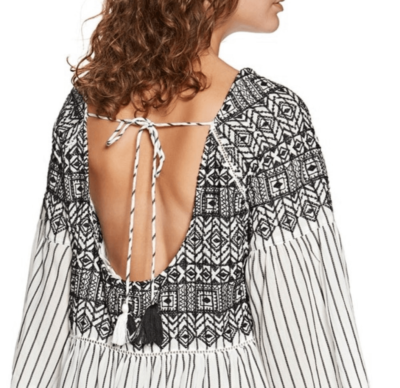 striped dress boho Boho Striped Tie Back Mini Dress