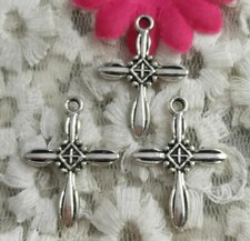 Free Ship 80 pcs Antique silver cross charms 26X19mm H-3422
