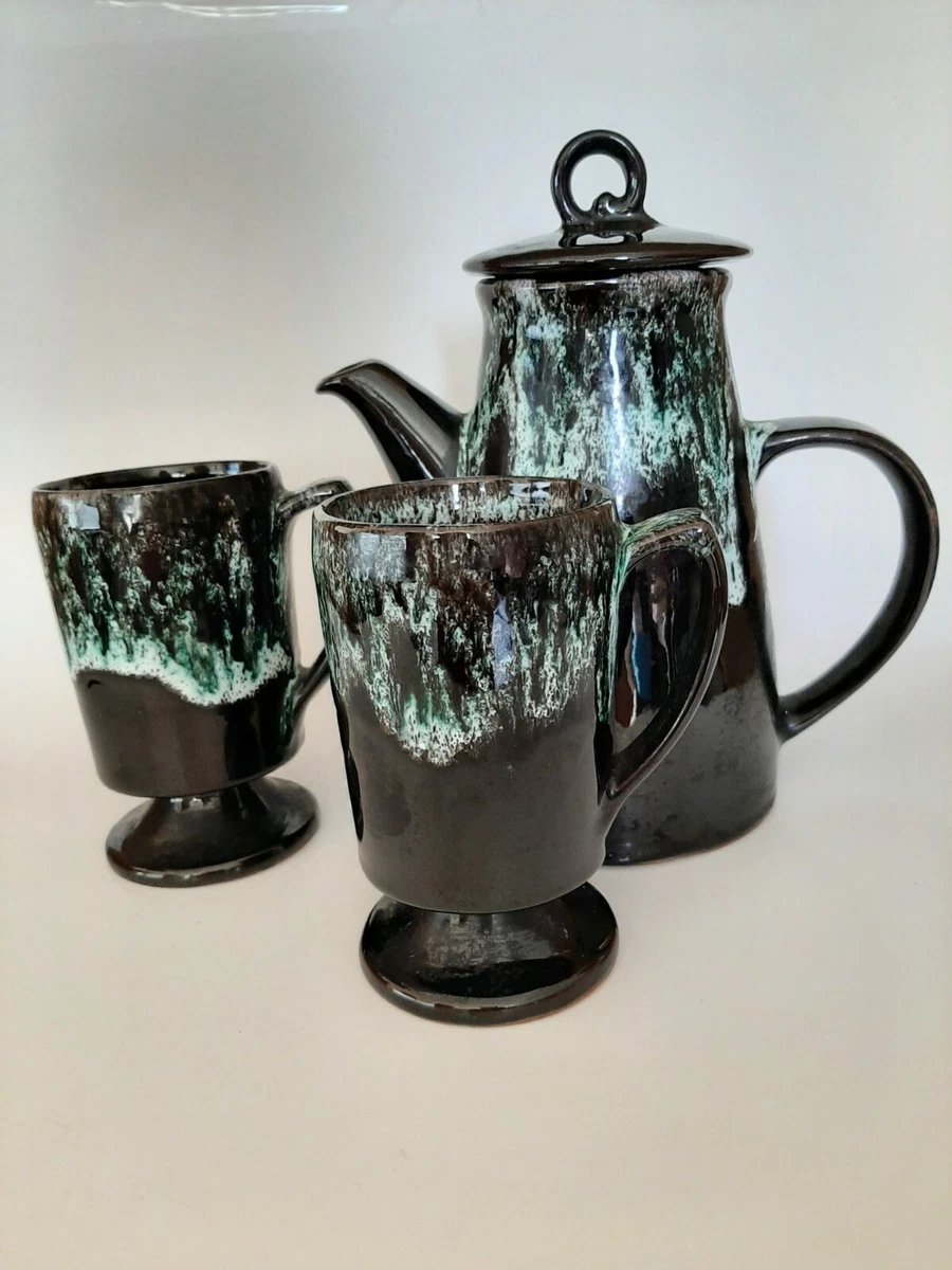 Royal Canadian Art Pottery Princess Instant Coffee Pot with two
