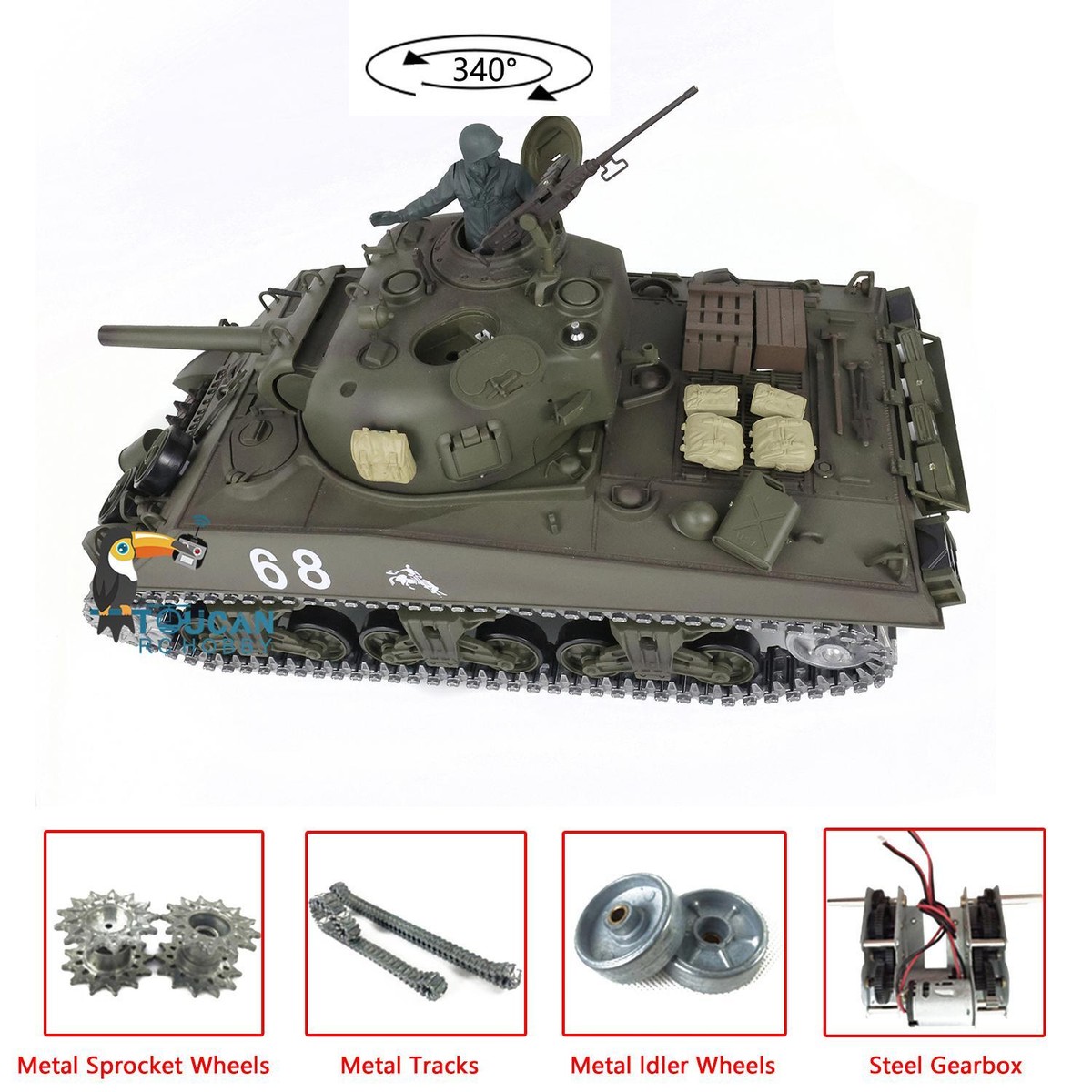 1/16サイズ戦車ラジコン　USシャーマン　ヘンロン3898-1基板7.0 1/16戦車ラジコン USシャーマン ヘンロン3898-1基板7.0