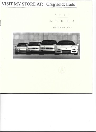 Original 1994 Acura Integra, Vigor, Legend, and NSX Dealer Sales Brochure
