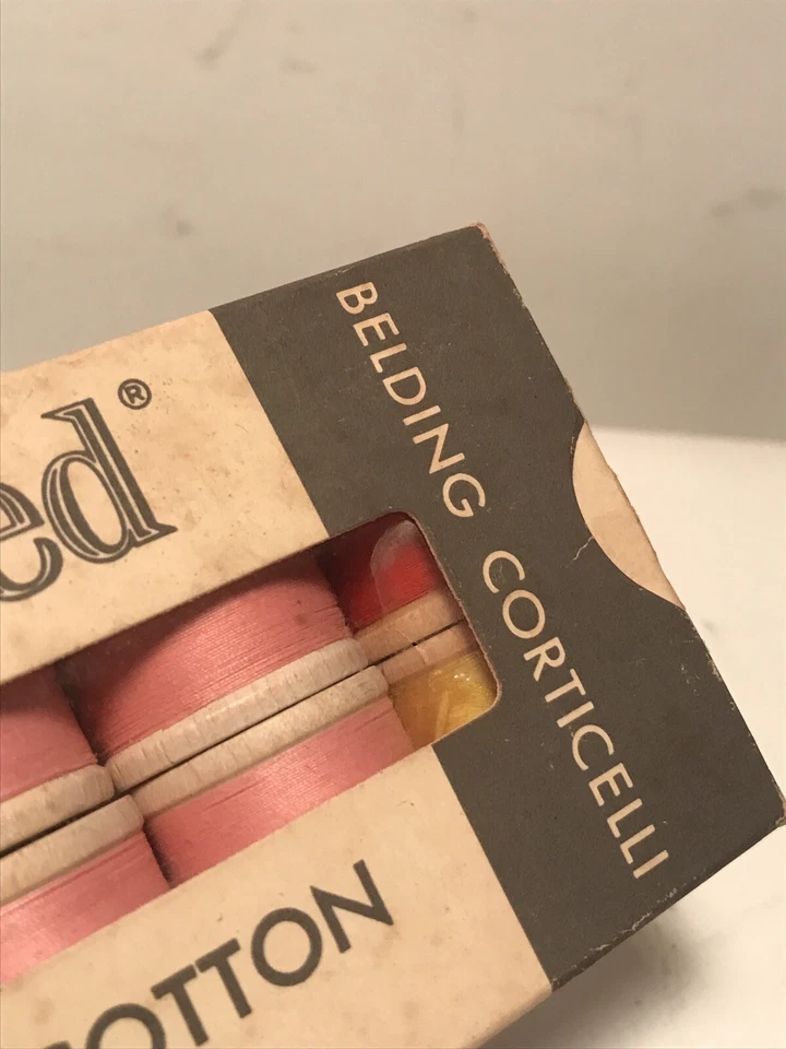 Belding Corticelli Bel-Encerado Hilo Algodón Mercerizado Nuevo Antiguo Stock Vintage Rosa Foto 2 de 4