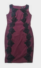 Jax Women's Sleeveless Sheath Dress 8 Embroidery Overlay Business Work Holiday