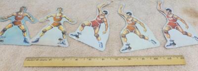 Vintage Gotham Pro League Basketball Table Game Pieces 5 Players Red !!