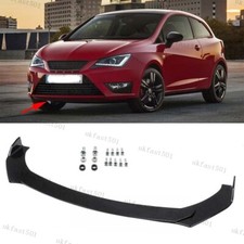 For Seat Ibiza Front Bumper Lip Body Kit Chin Spoiler Splitter Glossy Black