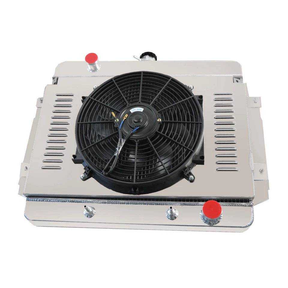 4 Row Radiator Shroud Fan For 69-70 Chevy Impala Bel Air Biscayne Caprice. Foto 3 de 4