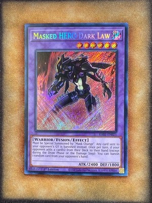 Yugioh Masked HERO Dark Law RA01-EN025 Secret Rare 1st Ed NM