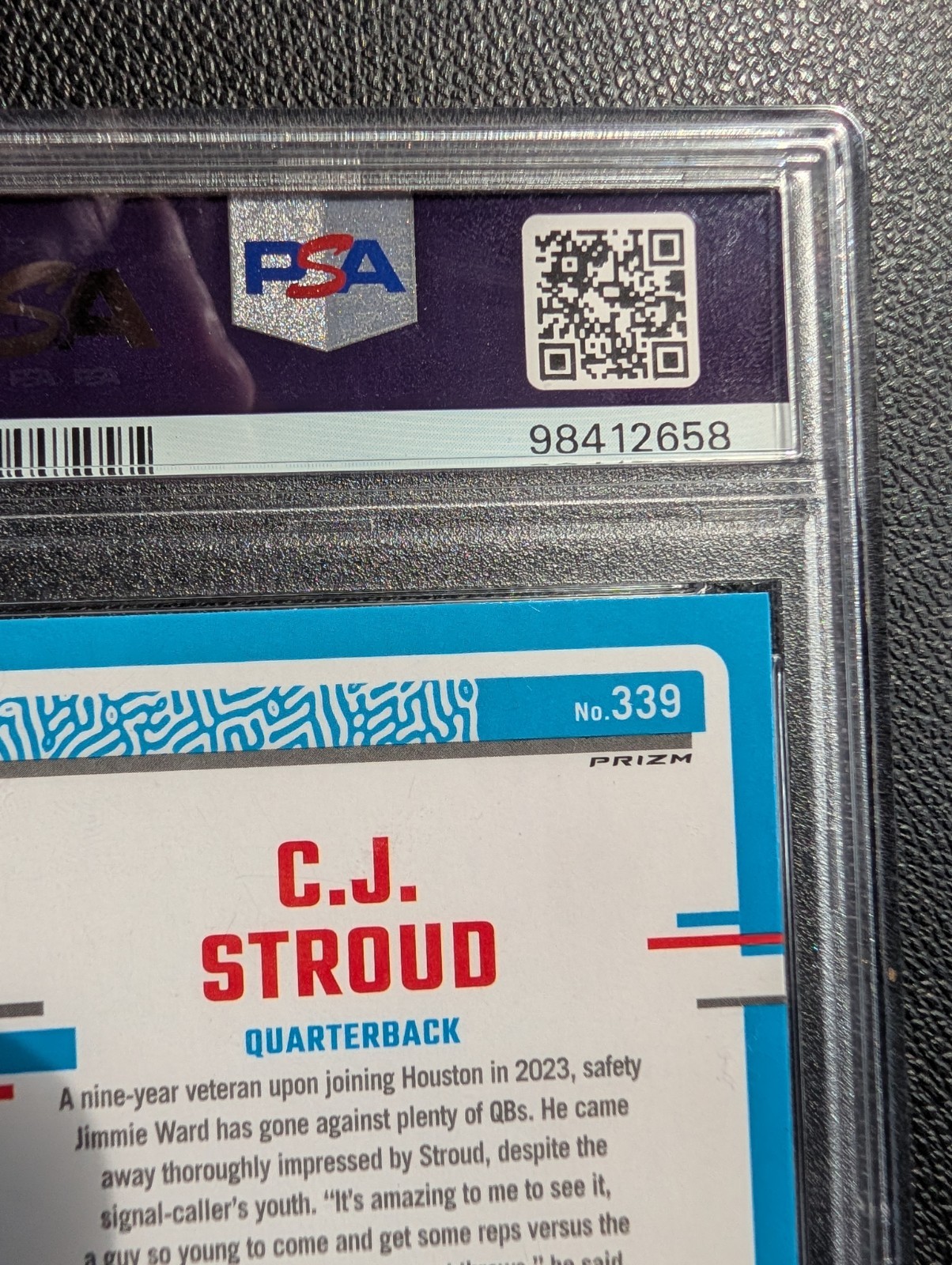 2023 Panini Donruss - C.J. Stroud 339 Optic Preview Red & Green Prizm (RC)PSA 10 view 7