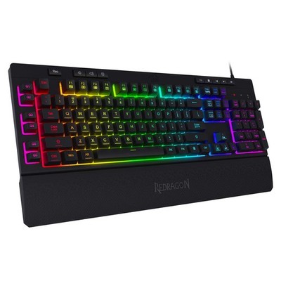 Redragon K512 Shiva RGB Backlit Membrane Gaming Keyboard with Multimedia Keys...