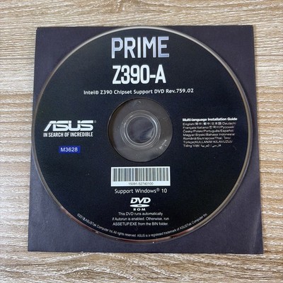 Prime z390-A Intel z390 Chipset Support Dvd Supports Windows 10 Asus Rev.759.02