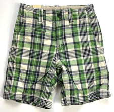 New With Tags Gap Kids Boys Classic Plaid Chino Shorts sz 5 reg.