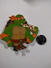 TMNT Michaelangelo Large Enamel Pin Multi-Layered VHTF Very Rare Ninja Turtles