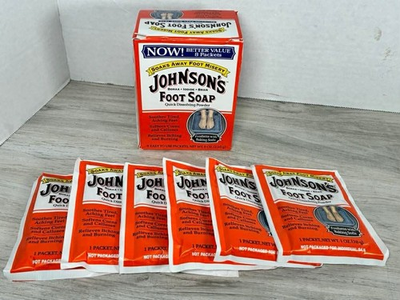 #ad #ad Vintage JOHNSONS QuickDissolving Powder Foot Soap 6 Packets OPENBOX Discontinued $54.97