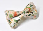 St. Patrick's Day Bow Tie Four-leaf Clovers Rainbow Ivory Green for Men Boy