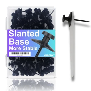 50pcs black thumb tacks for wall picture hangers heavy duty push pins for wall d - Picture 1 of 8