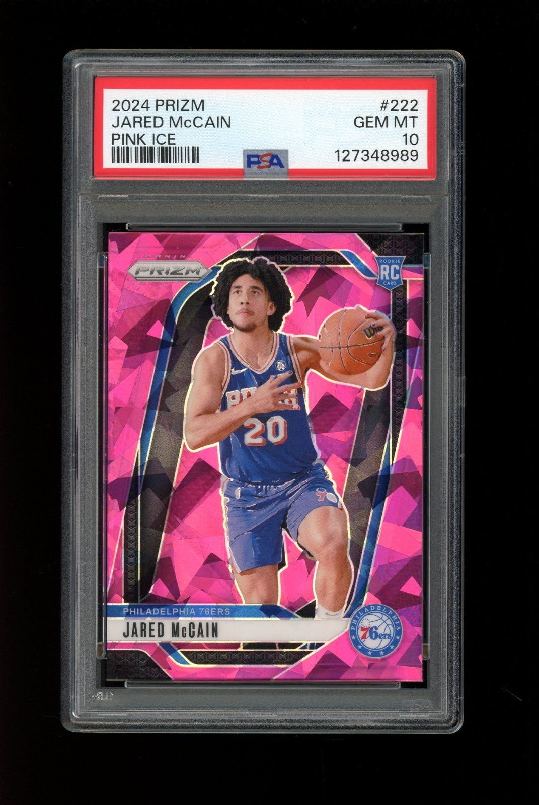 2024 Panini Prizm #222 Jared McCain Rookie RC Pink Ice PSA 10