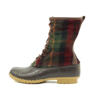 L.L. Bean Damen Boots Stiefel Mehrfarbig  Wolle, Karo Winterstiefel EU 42