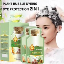 Natural Plant Hair Dye New Botanical Bubble Hair Dye 20ml x10 packs -Shampoo US