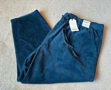 Seasalt Sholl Trousers Cord Joggers Women's UK 24 Blue 7/8th Corduroy Pants NEW
