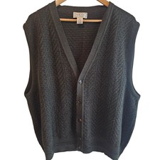 Vintage Sweater Vest Men XL Brown Wool Geometric 90s Preppy Academia Grandpacore