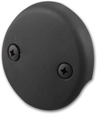 Dual Hole Bathtub Drain Overflow Plate with Two Matching Screws, Easy to Install