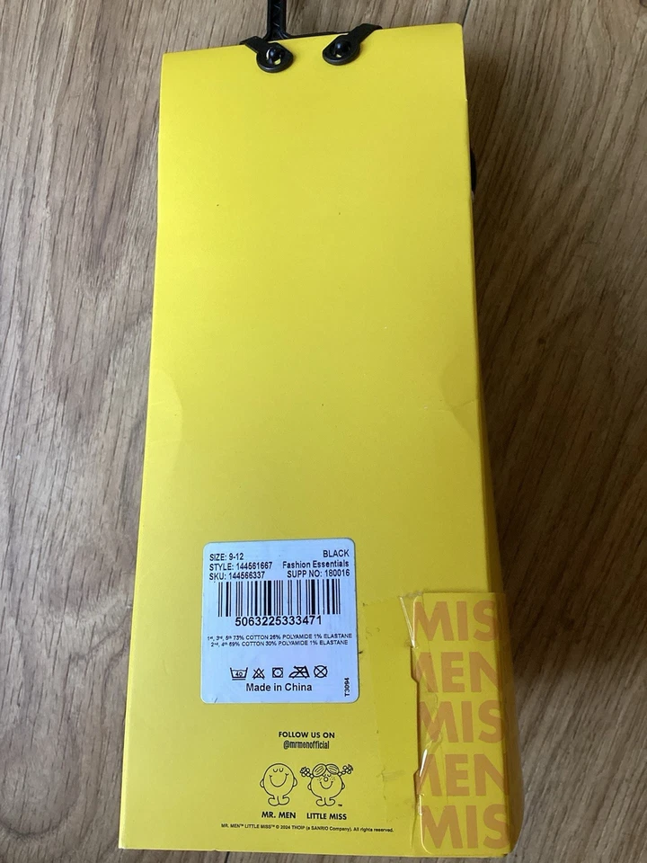 5PK MR. MEN BLACK SOCKS 9-12 - Image 2 of 2