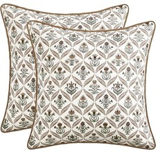 Floral Throw Pillow Covers 18x18 Set of 2 Spring 18" x 18" Pack of 2 Brown