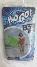 H2O GO Inflatable Air Mattress Green Lounge Large Pool Float 6 feet x 27 inches
