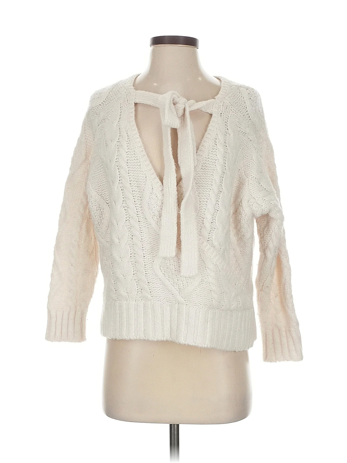 Mango Women Ivory Pullover Sweater XS