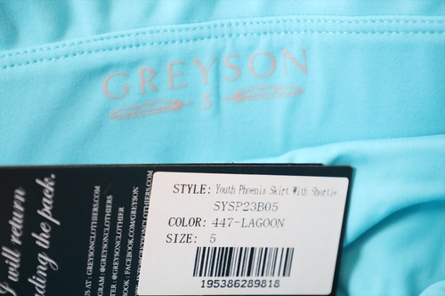 Greyson Youth Phoenix Skirt Skorts Girls Size 5 Lagoon 1011D 01293114 - Picture 2 of 5