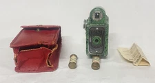 Vintage Coronet Midget 16mm Camera, Green Marble, Bakelite, '30's
