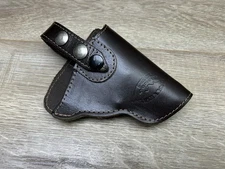 Barsony Dark Brown Leather Pancake Gun Belt Holster USA