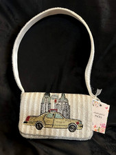 New Release Handcrafted in India Taxi NYC Embroidered Beaded Bag Viral TikTok