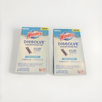 2X Windex Dissolve Concentrated Pods Boxes, Glass Cleaner, 3 Count Each Box