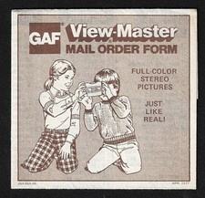 Vintage 1977 GAF View Master Fold-out Mail Order Form ONLY- Checklist 259-850-08