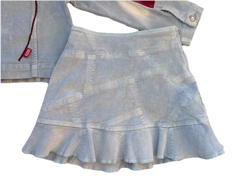 Raro conjunto de pana vintage Guess Jeans retazos niñas 2 piezas | talla 3-4, Y2K Foto 4 de 4