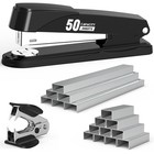 Heavy Duty Black Metal Stapler 50 Sheet Capacity with Staple Remover and 1750