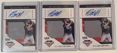 2019 USA STARS & STRIPES PETE CROW-ARMSTRONG 18U SP RC AUTO JERSEY 199 QTY AVAIL