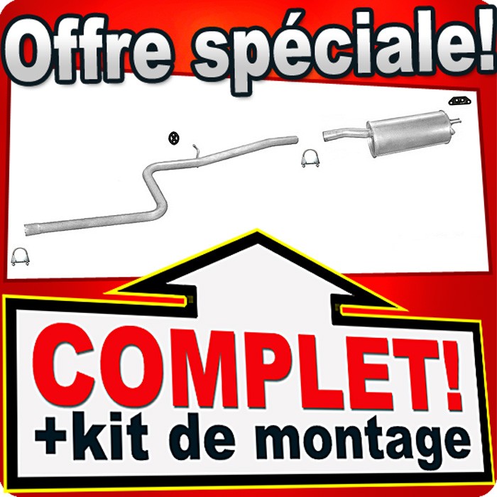 Pot d'échappement pour FIAT DOBLO 1.9 JTD avec silencieux arrière pour modèles 2000 à 2005