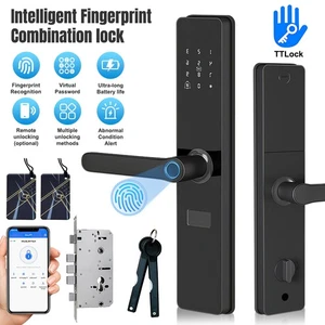 5in1 Smart Fingerprint Door Lock App Remote Control Keyless Digital Touchscreen