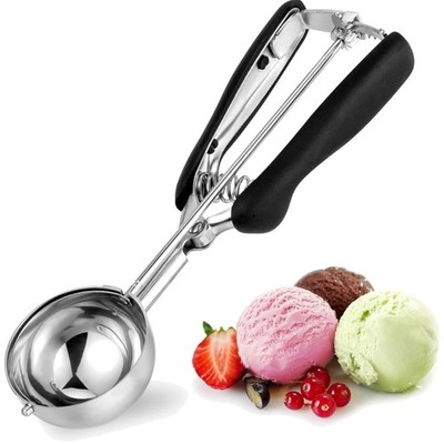 Edelstahl Eisportionierer, Eislöffel, 60ml, mit Auslöser, spülmaschinenfest