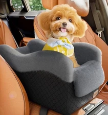 Portable Small Dog Seat for Car(Up to 11LB),Luxury Center Console Dog Car Seat