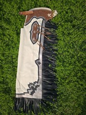 Leather Western Chaps Cowboy Rodeo Outfit with Fringe