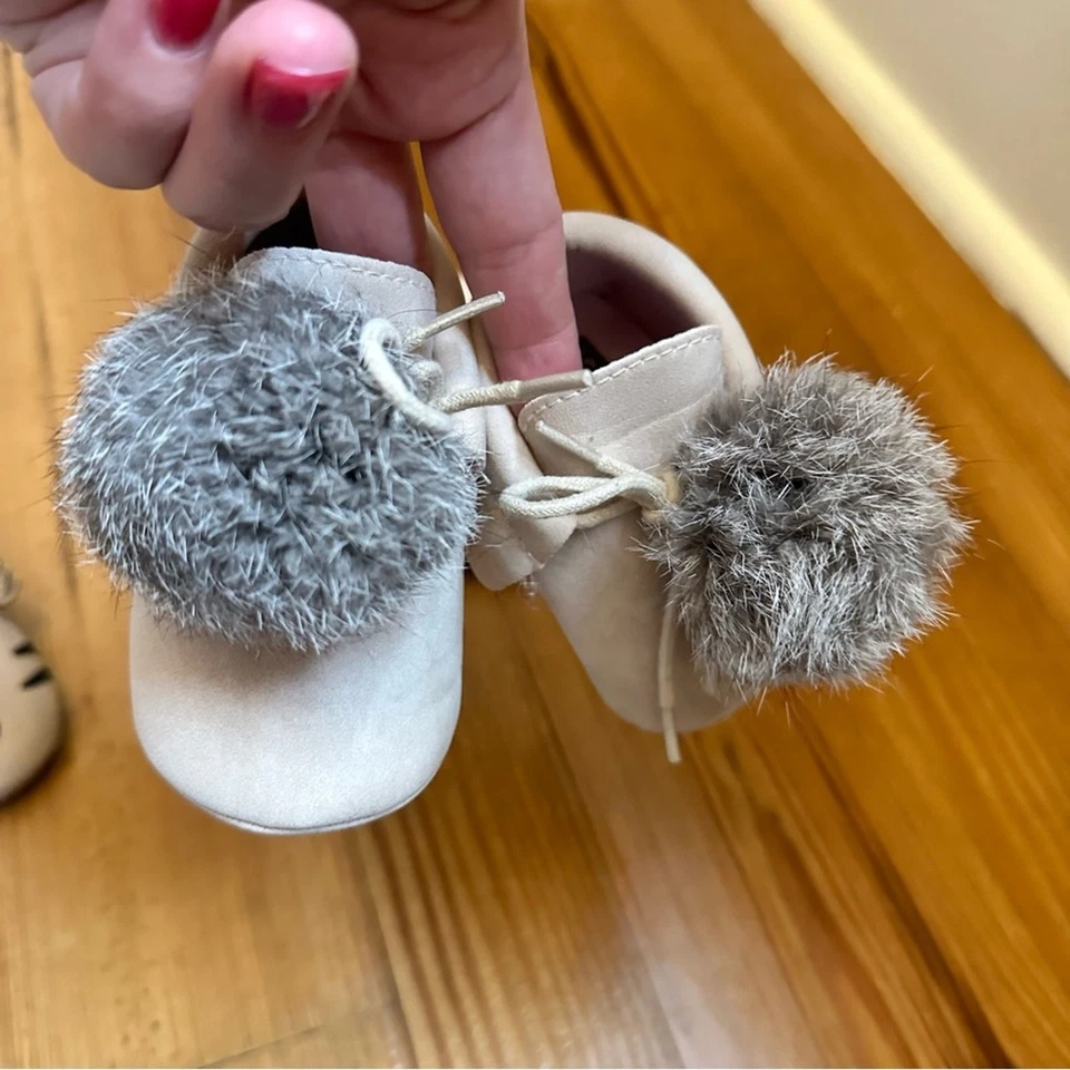 Zapatos de cuna de invierno mocasines de animales JUEGO DE 3 TALLA 6-12M Foto 3 de 4