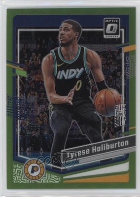 2023-24 Panini Donruss Optic Lime Green Prizm 89/149 Tyrese Haliburton #27 0v2h