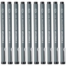 0.1 Mm Pigment Liner Fineliner Sketching Drawing Drafting Pens Pack Of 10