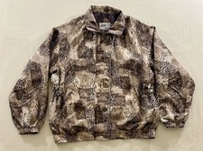 Vintage Vital Zone Womens Silk Jacket Size S Patchwork Full Zip/Button-up