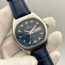 Vintage Radiant Blumar Swiss Automatic Watch Men's Blue Dial Rare & Beautiful TV