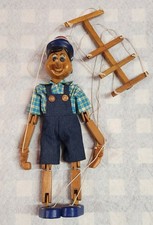 Hand Carved / Painted Wooden Pinocchio String Marionette Puppet 17"